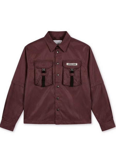 Croyez Croyez Etiquette Nylon Jacket - Burgundy