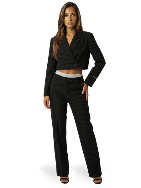 Malelions Malelions Women Pinstripe Pantalon - Black Malelions Women Pinstripe Pantalon - Black