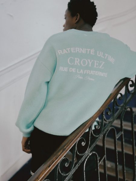 Croyez Croyez Original Fraternite Knit Sweater - Tiffany Blue