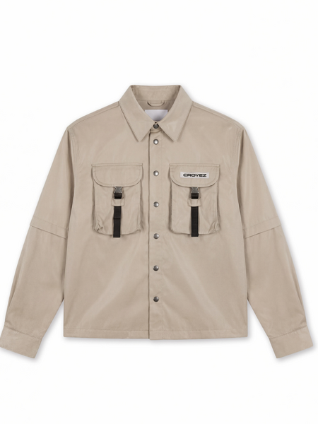 Croyez Etiquette Nylon Jacket - Beige Croyez Croyez Etiquette Nylon Jacket - Beige