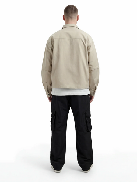 Croyez Etiquette Nylon Jacket - Beige Croyez Croyez Etiquette Nylon Jacket - Beige