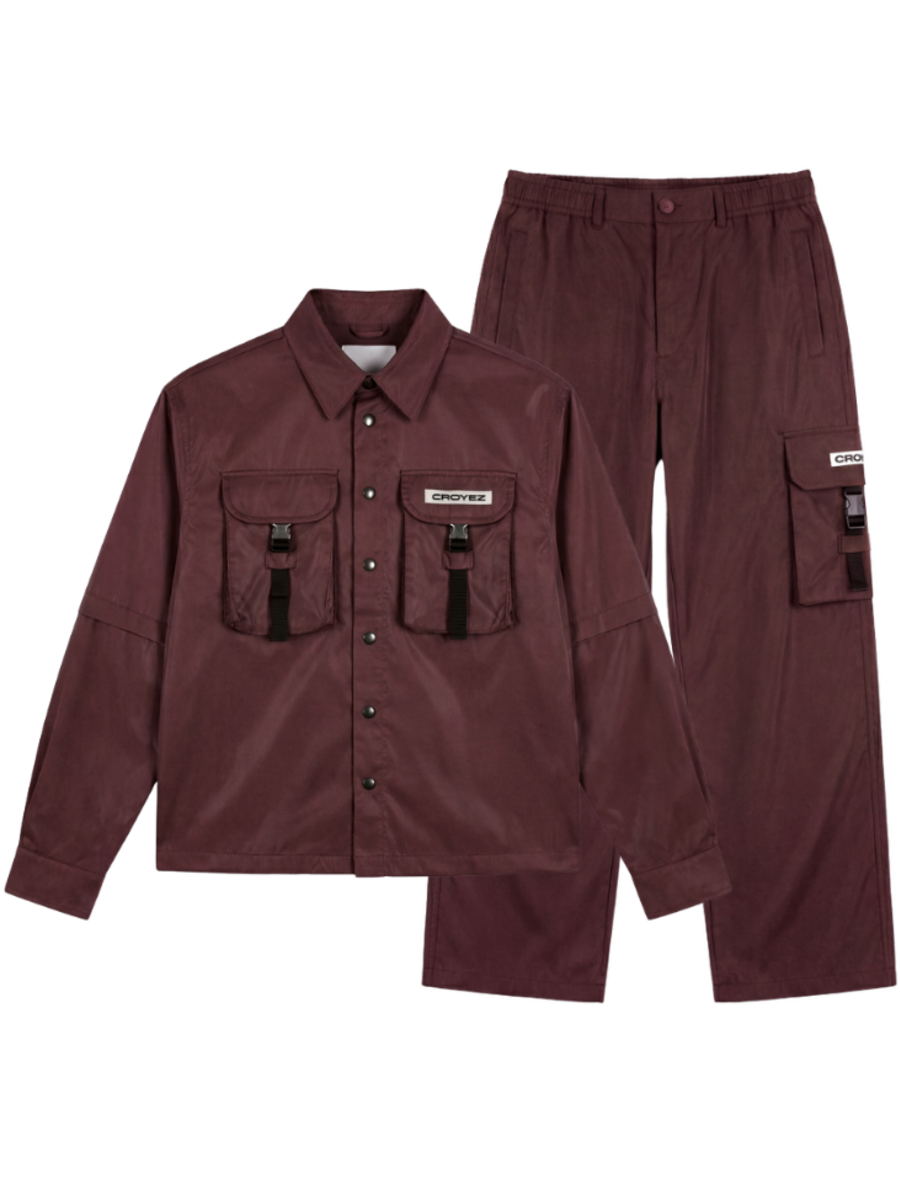 Croyez Croyez Etiquette Nylon Combi-set - Burgundy