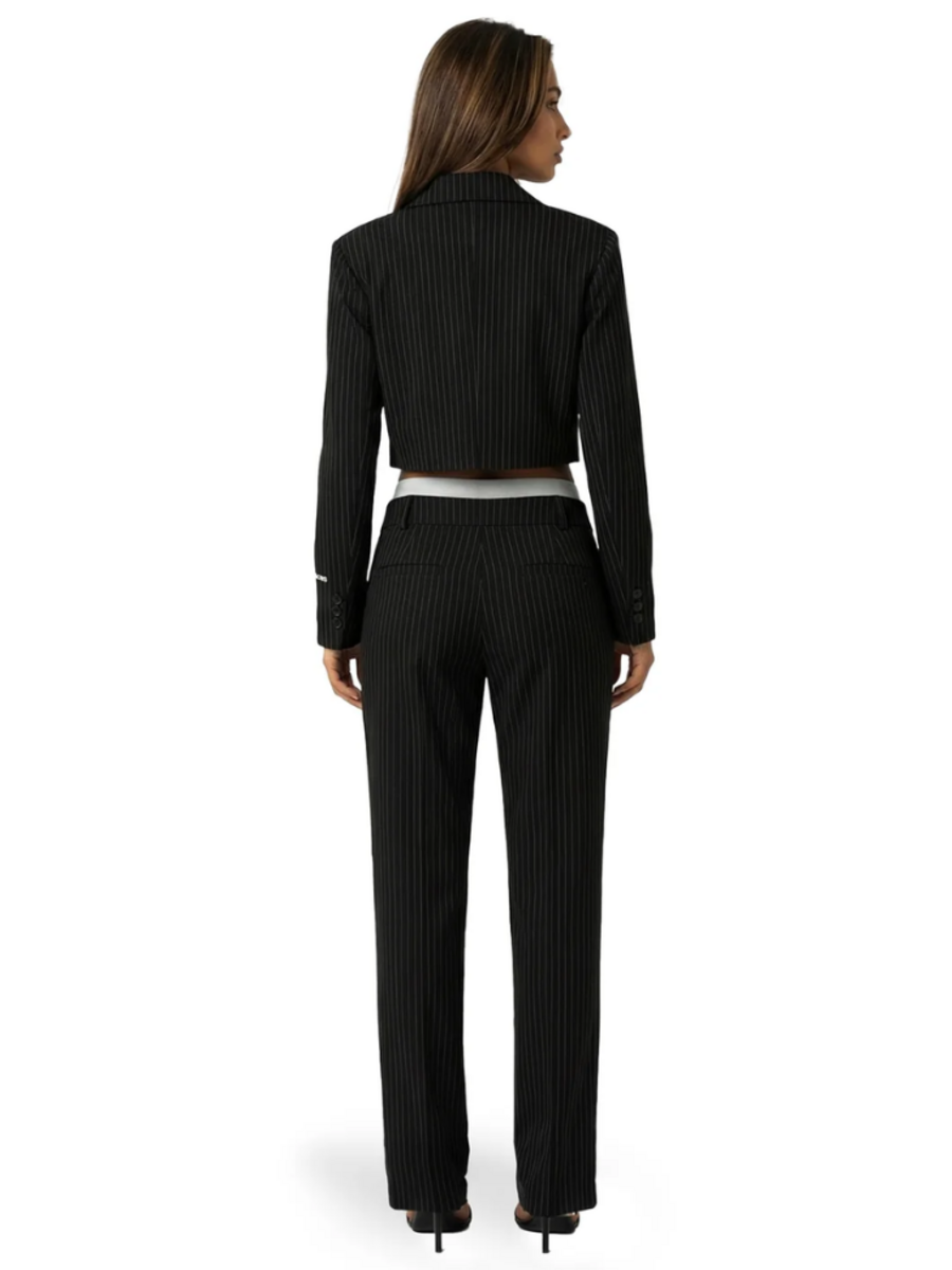 Malelions Malelions Women Pinstripe Combi-Set - Black