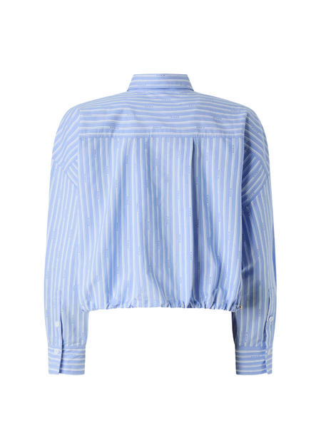 Pinko Pinko Cammie Camicia Popeline Jacqua - Azure/White