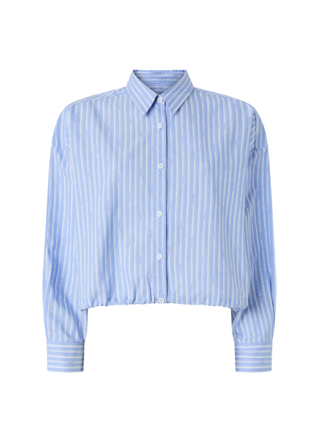 Pinko Cammie Camicia Popeline Jacqua - Azure/White