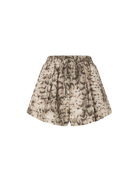 Pinko Bema Shorts Popeline Stampato - Beige/Black