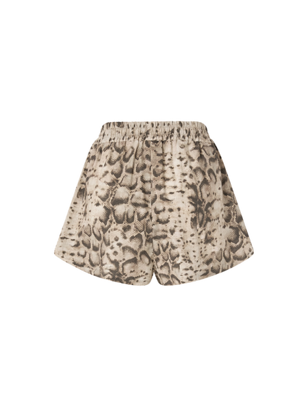 Pinko Pinko Bema Shorts Popeline Stampato - Beige/Black