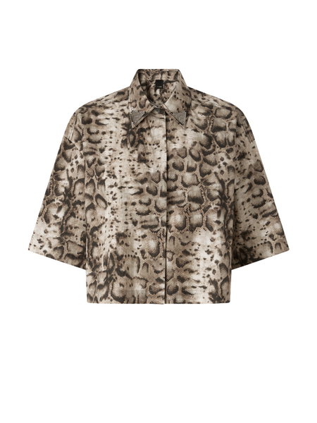 Pinko Pescara Camicia Popeline Stamp - Beige/Black