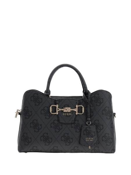 Guess Guess Janie Logo Girlfriend Satchel - Coal Logo