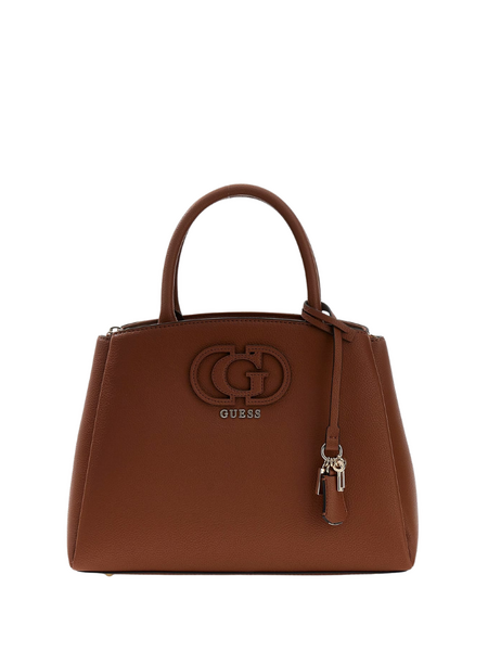Guess Isola 3 Comp Satchel - Cognac Guess Guess Isola 3 Comp Satchel - Cognac