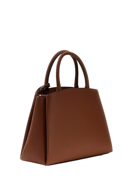 Guess Isola 3 Comp Satchel - Cognac Guess Guess Isola 3 Comp Satchel - Cognac