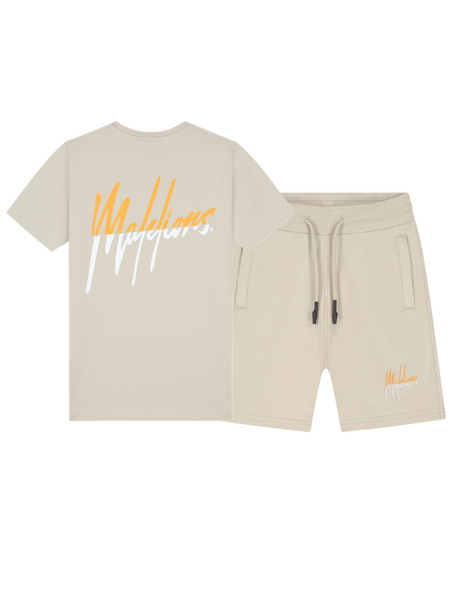 Malelions Malelions Kids Split Combi-set - Beige/Orange Malelions Kids Split Combi-set - Beige/Orange
