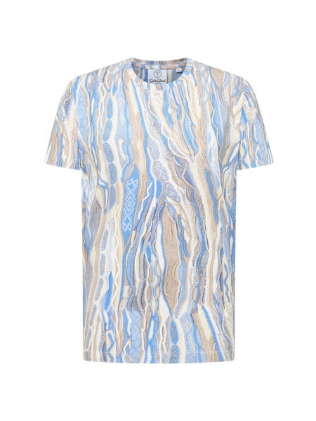 Carlo Colucci Carlo Colucci T-Shirt - Blue-Beige White