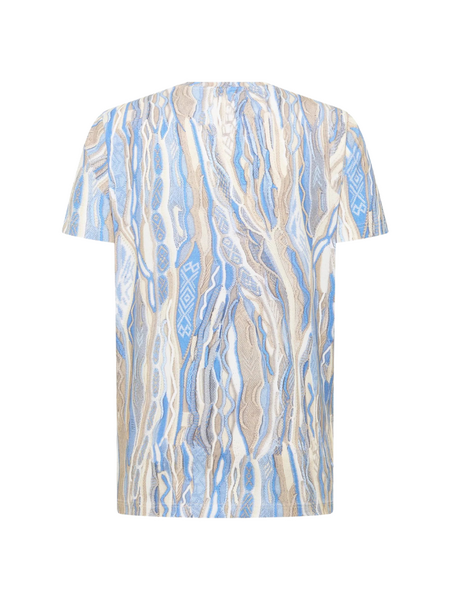 Carlo Colucci Carlo Colucci T-Shirt - Blue-Beige White