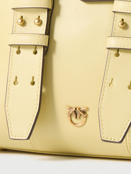 Pinko Pinko Bowling Zip Mini Vitello Bag - Vanilla Yellow/Antique