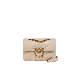 Pinko Love Puff Baby CL Sheep Nappa Bag - Beige/Grigio Fumo/Gold