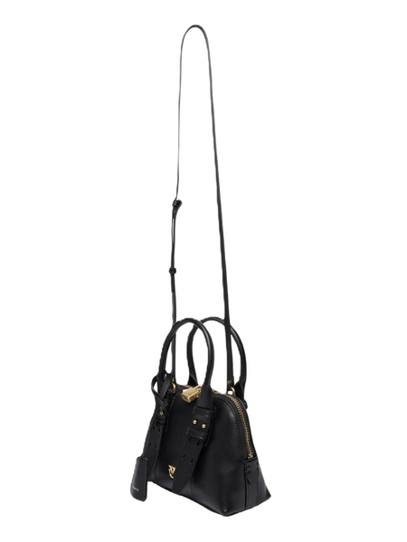 Pinko Pinko Bowling Bag Zip Mini Vitello M Handbag - Black/Anitque Gold