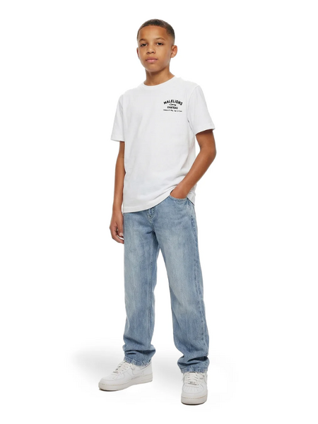 Malelions Malelions Kids Relaxed Knitted Collar T-Shirt - White