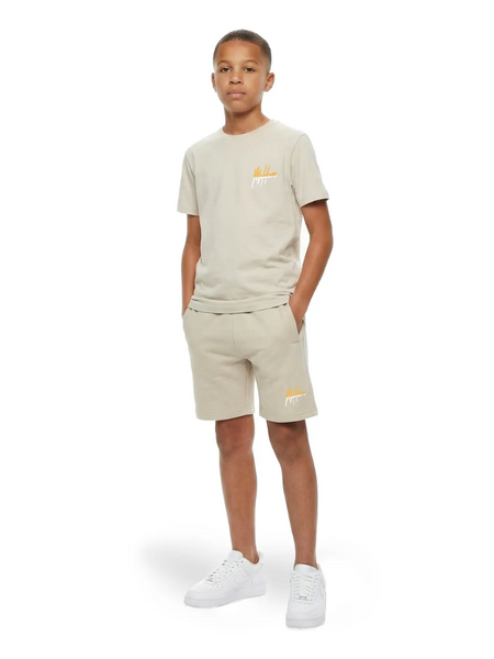 Malelions Kids Split Shorts - Beige/Orange