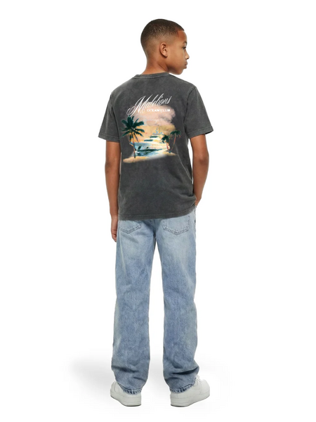 Malelions Kids Relaxed Yacht T-Shirt - Acid Wash