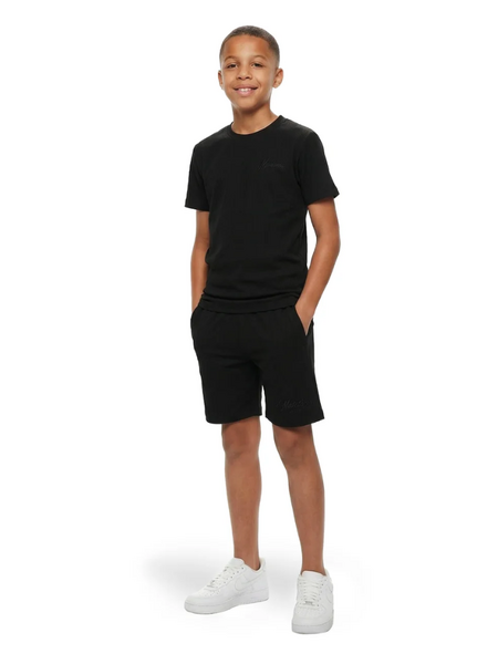 Malelions Kids Ribbed Script T-Shirt - Black