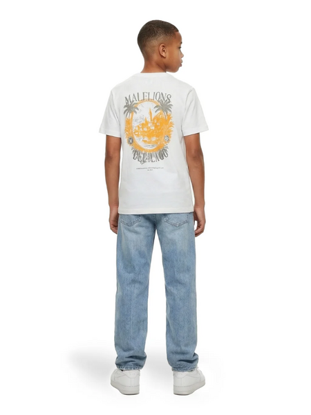 Malelions Kids Relaxed Lago T-Shirt - Off-White