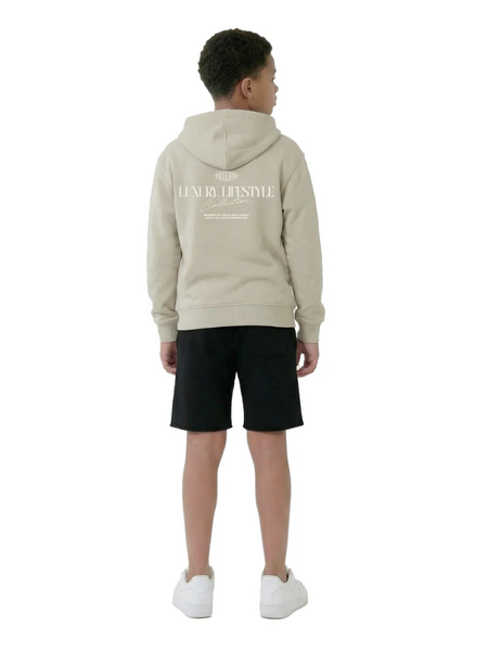 Malelions Kids Relaxed Lifestyle Zip Hoodie  - Cream/Off-White