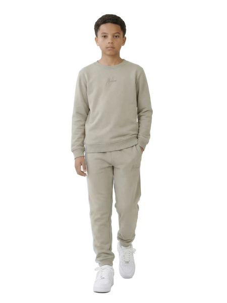 Malelions Kids Striped Signature Sweater - Olive Green