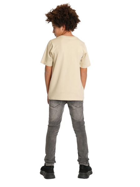 Malelions Malelions Kids Tube T-Shirt - Beige/Turquoise