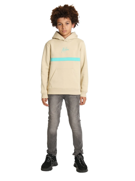 Malelions Malelions Kids Tube Hoodie - Beige/Turquoise