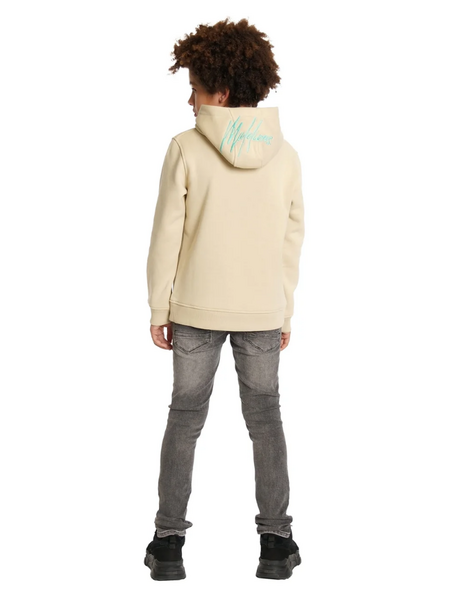Malelions Malelions Kids Tube Hoodie - Beige/Turquoise