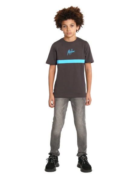 Malelions Malelions Kids Tube T-Shirt - Graphite/Bright Blue