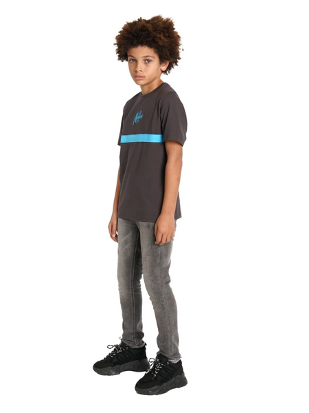 Malelions Malelions Kids Tube T-Shirt - Graphite/Bright Blue