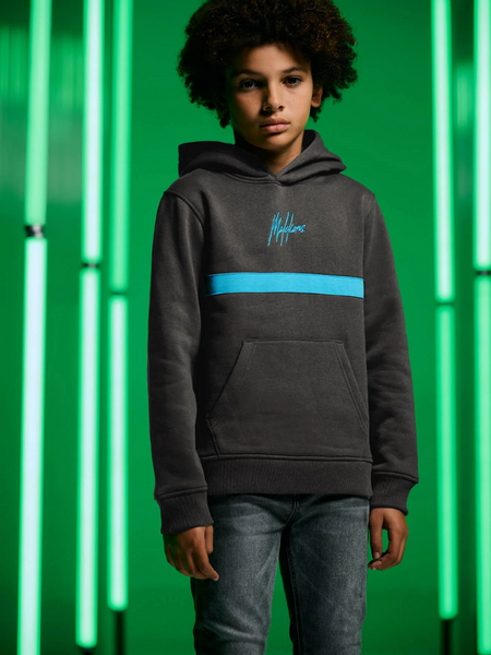 Malelions Malelions Kids Tube Hoodie - Graphite/Bright Blue