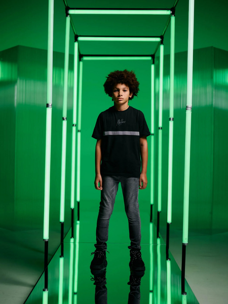 Malelions Malelions Kids Tube T-Shirt - Black/Antra