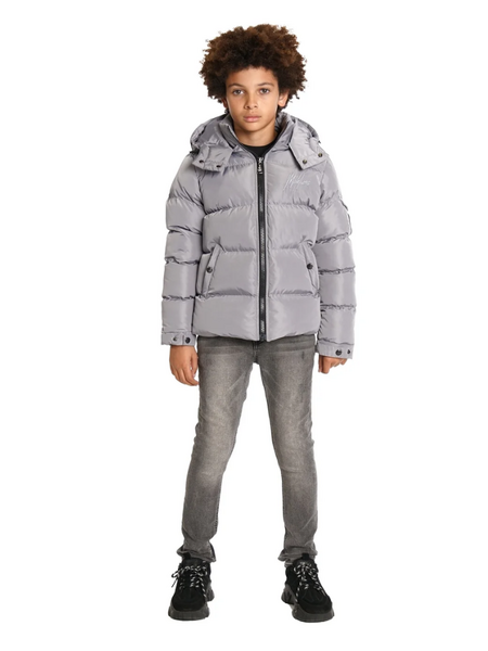 Malelions Kids Patch Puffer Jacket - Grey