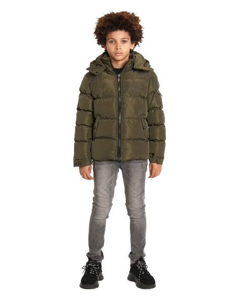 Malelions Kids Patch Puffer Jacket - Army