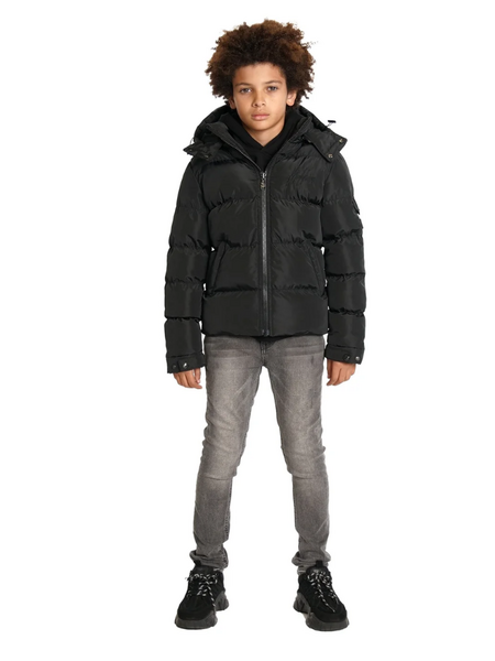 Malelions Kids Patch Puffer Jacket - Black