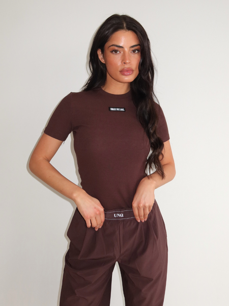 Unique The Label Unique The Label Jill Short Sleeve - Cacao