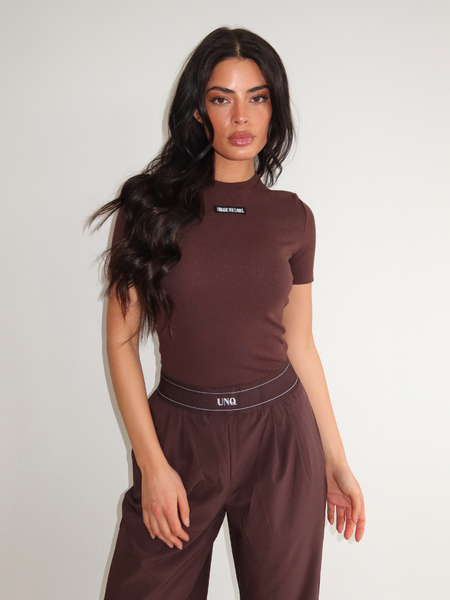 Unique The Label Unique The Label Jill Short Sleeve - Cacao