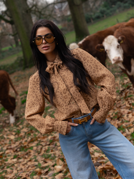 Nikkie Pragues Leopard Blouse - Travertine Nikkie Nikkie Pragues Leopard Blouse - Travertine