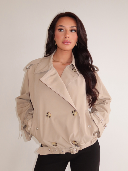Airforce Women Cropped Trenchcoat - Oxford Tan