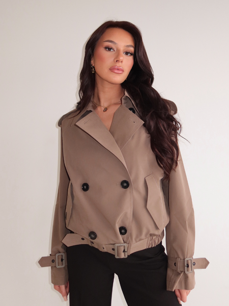 Airforce Women Cropped Trenchcoat - Walnut