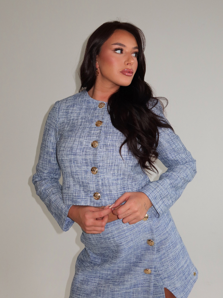 Josh V Lotti Skirt - Blue Boucle Josh V Josh V Lotti Skirt - Blue Boucle