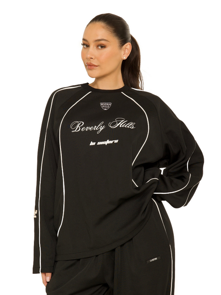 La Sisters La Sisters Long Sleeve Beverly Hills Tee - Black