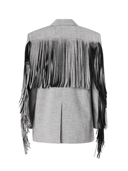 Pinko Pinko Alme Giacca Fiammato Lino Coto - Black White