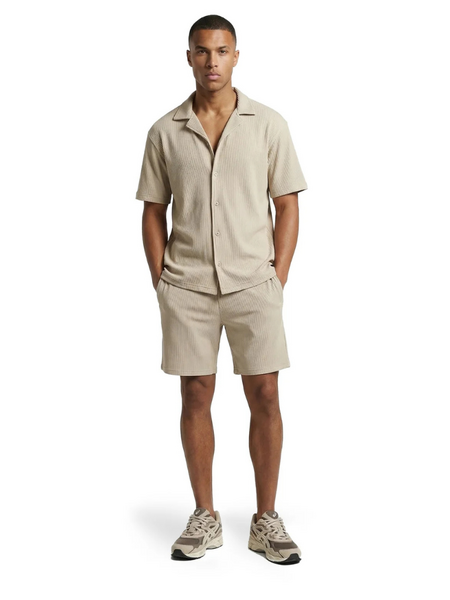 Malelions Ribbed Shorts - Light Taupe