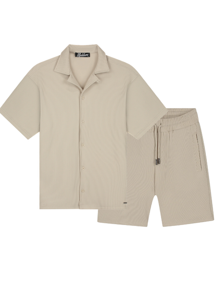 Malelions Ribbed Combi-Set - Light Taupe