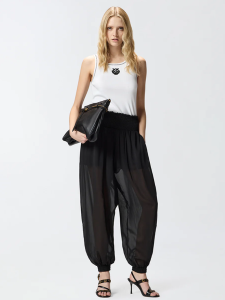 Pinko Pinko Bitetto Canotta Costina Logo T - White/Black