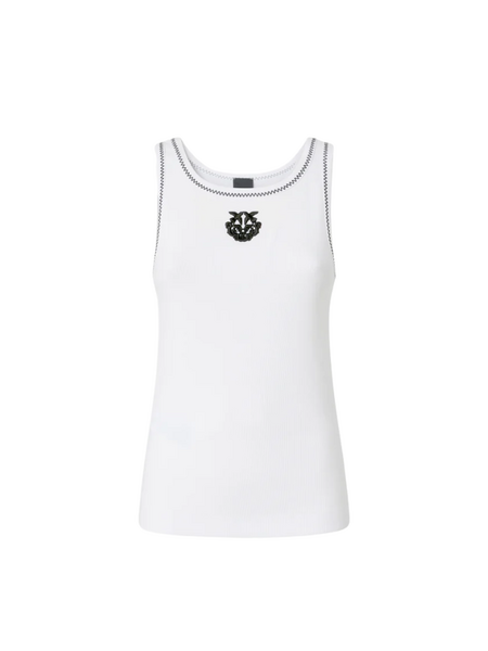 Pinko Pinko Bitetto Canotta Costina Logo T - White/Black